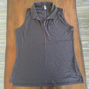Adidas black women's sleeveless polo